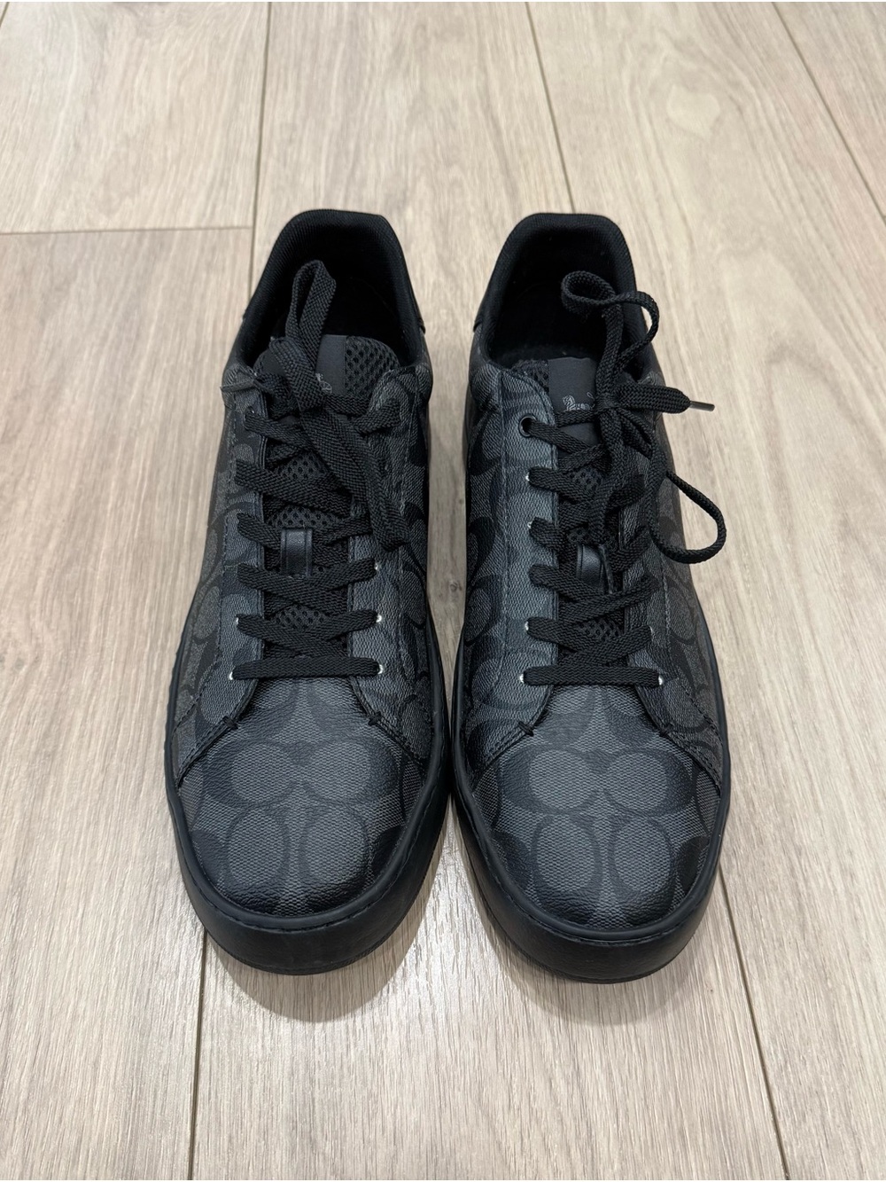 Coach Men’s Black Low-Top Signature Pattern Sneakers